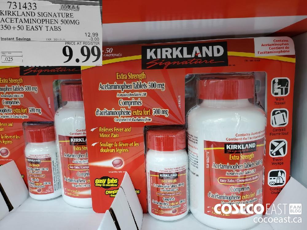 731433 KIRKLAND SIGNATURE ACETAMINOPHEN 500MG 350 50 EASY SWALLOW TABS 3 00  INSTANT SAVINGS EXPIRES ON 2021 01 31 9 99 - Costco East Fan Blog