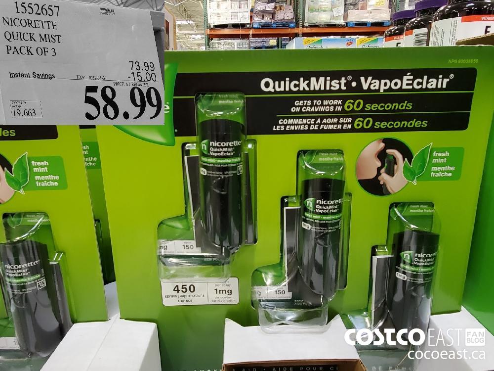 1552657 NICORETTE QUICK MIST PACK OF 3 EXPIRY DATE: 2021-01-31 $38.99 