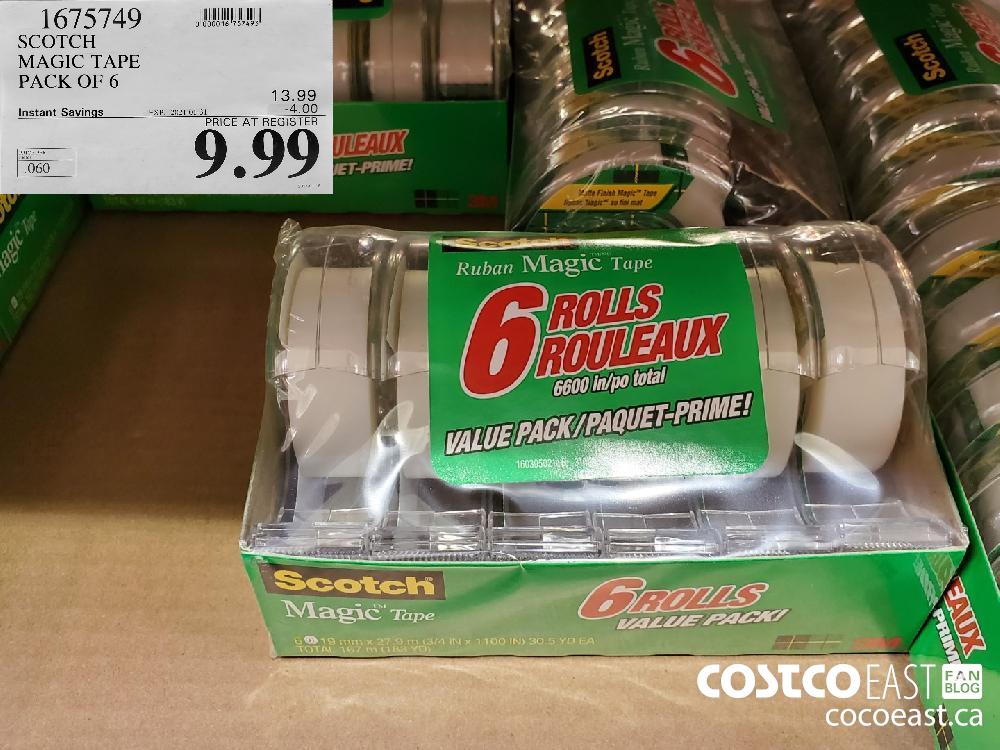 1675749 SCOTCH MAGIC TAPE PACK OF 6 EXPIRY DATE: 2021-01-31 $9.99 