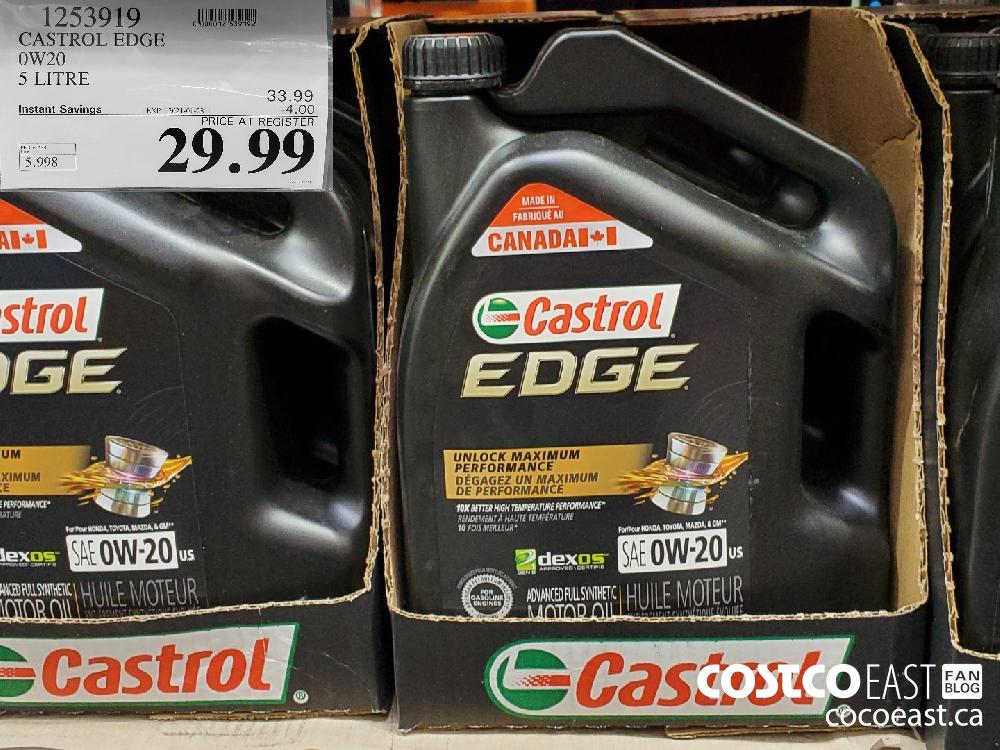 1253919 CASTROL EDGE 0W20 5 LITRE EXPIRY DATE: 2021-01-28 $29.99 