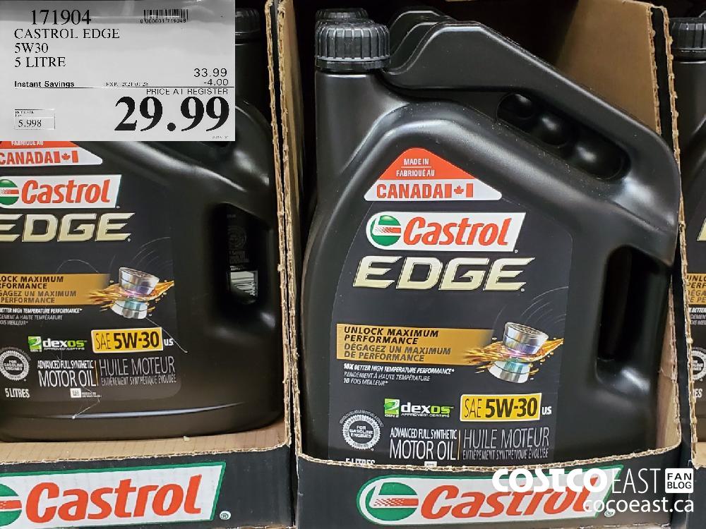 171904 CASTROL EDGE SW 30 5 LITRE EXPIRY DATE: 2021-01-28 $29.99 