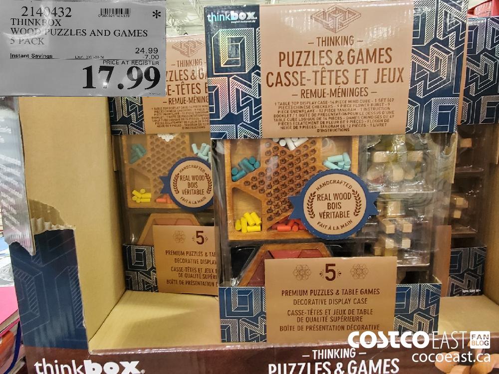 2140432 THINKBOX WOOD PUZZLES AND GAMES 5 PACK EXPIRY DATE: 2021-01-26 $17.99 