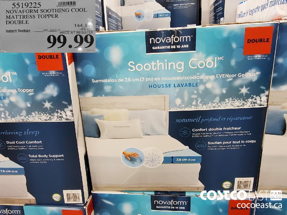 5519225 NOVAFOAM SOOTHING COOL MATTRESS TOPPER DOUBLE EXPIRY DATE: 2021-01-31 $99.99 