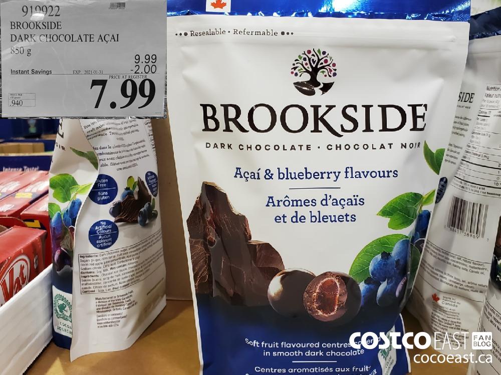 919992 BROOKSIDE DARK CHOCOLATE ACAI 850 g EXPIRY DATE: 2021-01-31 $7.99 