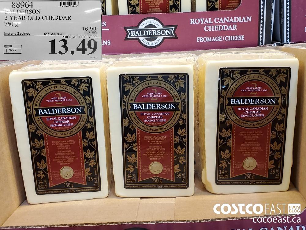 88964 BALDERSON 2 YEAR OLD CHEDDAR 750 G EXPIRY DATE: 2021-01-31 $13.49 