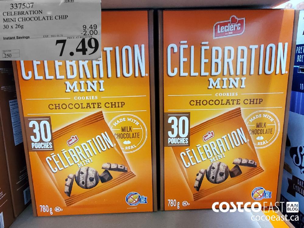 337507 CELEBRATION MINI CHOCOLATE CHIP 30 X 26G EXPIRY DATE: 2021-01-31 $7.49 