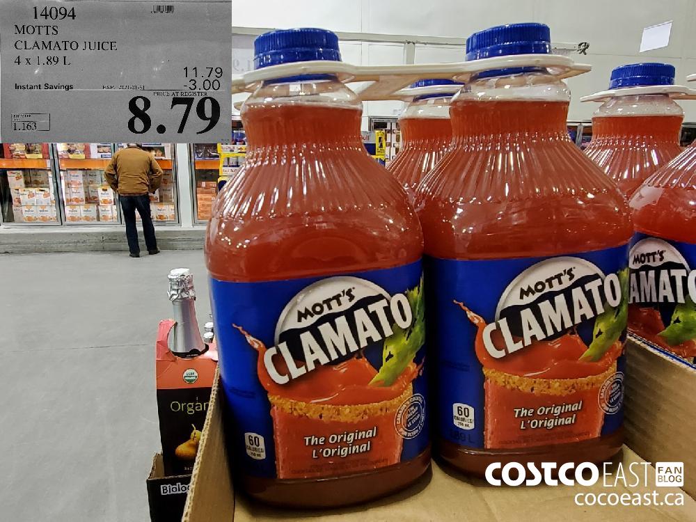 14094 MOTTS CLAMATO JUICE 4x1.89L EXPIRY DATE: 2021-01-31 $8.79 