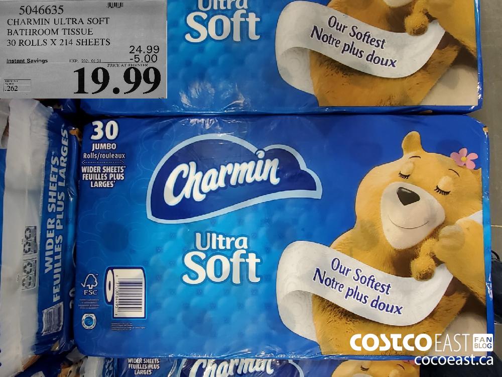 5046635 CHARMIN ULTRA SOFT BATHROOM TISSUE 30 ROLLS X 214 SHEETS EXPIRY DATE: 2021-01-31 $19.99 