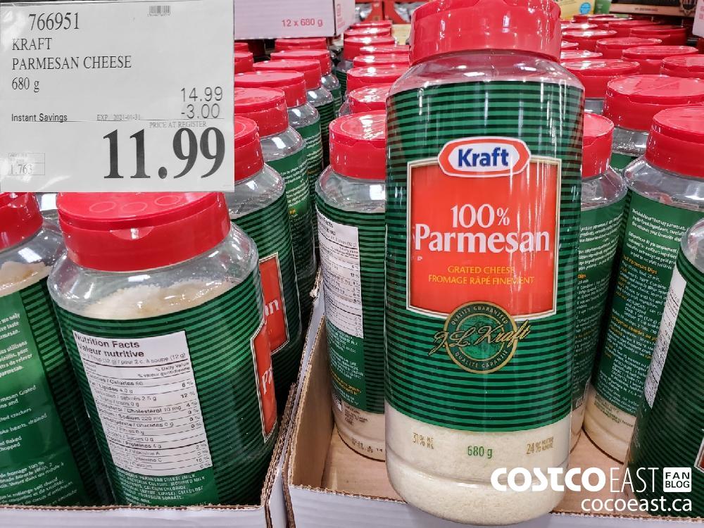 766951 KRAFT PARMESAN CHEESE 680 G EXPIRY DATE: 2021-01-31 $11.99 