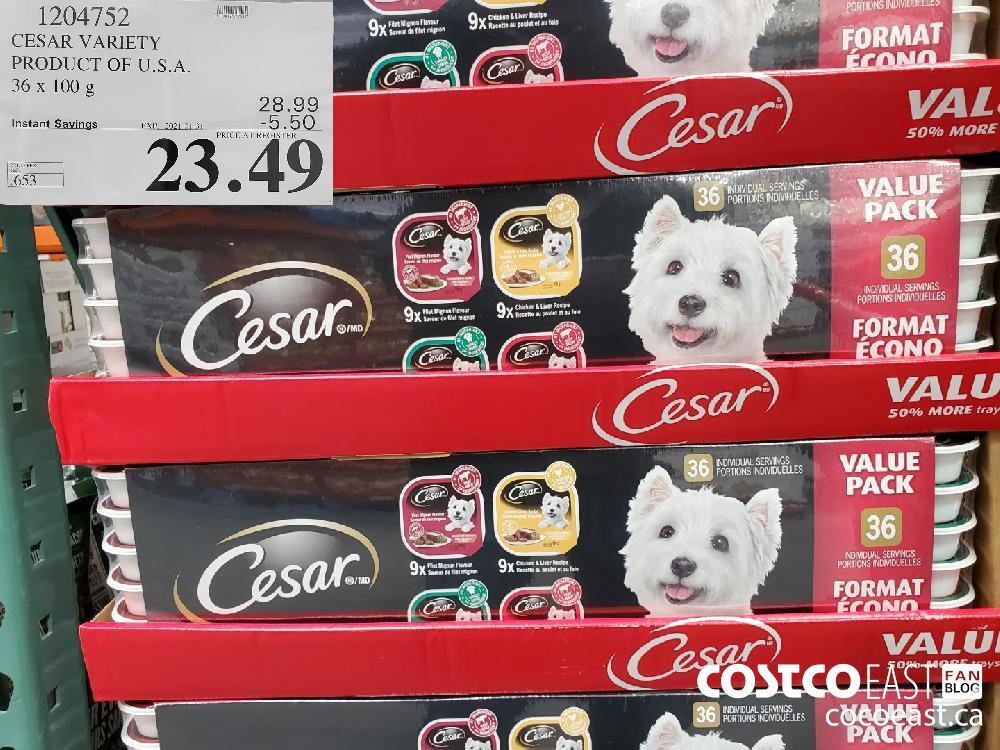 1204752 CESAR VARIETY PRODUCT OF U.S.A. 36 x 100 EXPIRY DATE: 2021-01-31 $23.49 