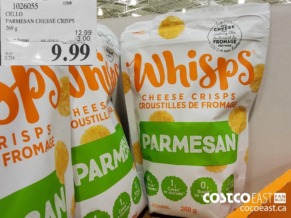 1026055 CELLO PARMESAN CHEESE CRISPS 269 G EXPIRY DATE: 2021-01-31 $9.99 