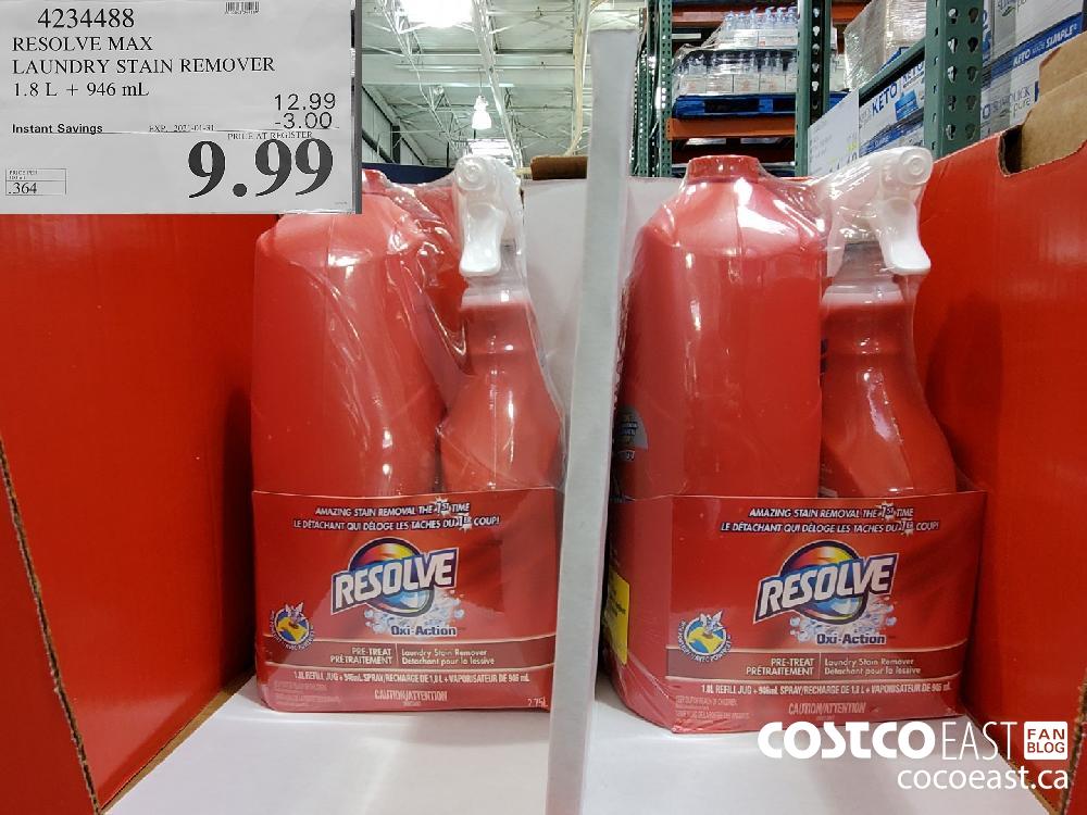 4234488 RESOLVE MAX LAUNDRY STAIN REMOVER 1.8 L 946 mL EXPIRY DATE: 2021-01-31 $9.99 