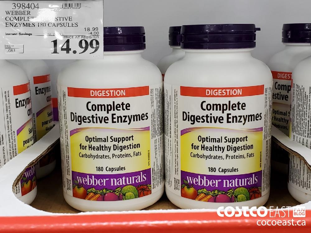 398404 WEBBER COMPLETE DIGESTIVE ENZYMES 180 CAPSULES EXPIRY DATE: 2021-01-31 $14.99 