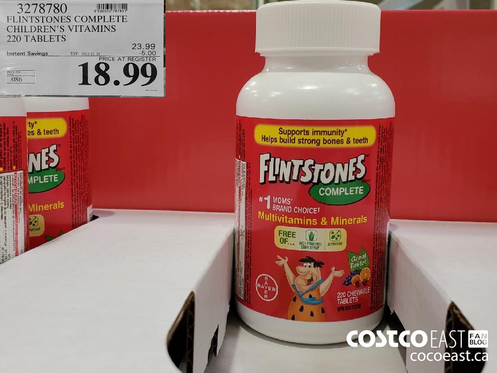 3278780 FLINTSTONES COMPLETE CHILDREN'S VITAMINS 220 TABLETS EXPIRY DATE: 2021-01-31 $18.99 