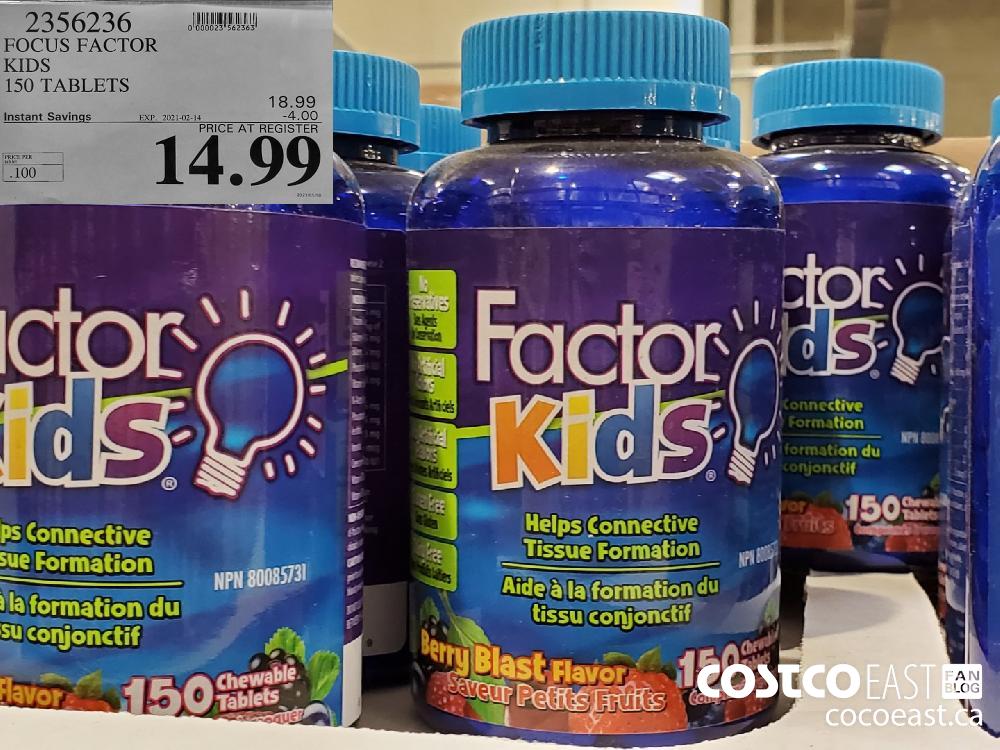 2356236 FOCUS FACTOR KIDS 150 TABLETS EXPIRY DATE: 2021-02-14 $14.99 