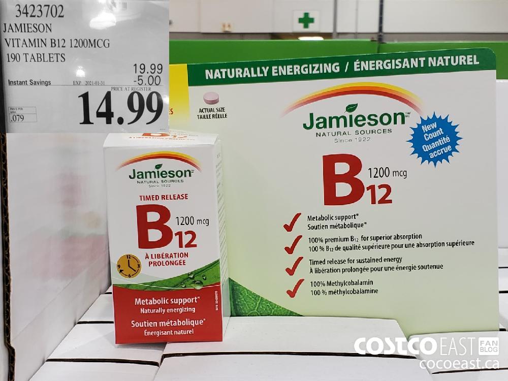 3423702 JAMIESON VITAMIN B12 1200MCG 190 TABLETS EXPIRY DATE: 2021-01-31 $14.99 