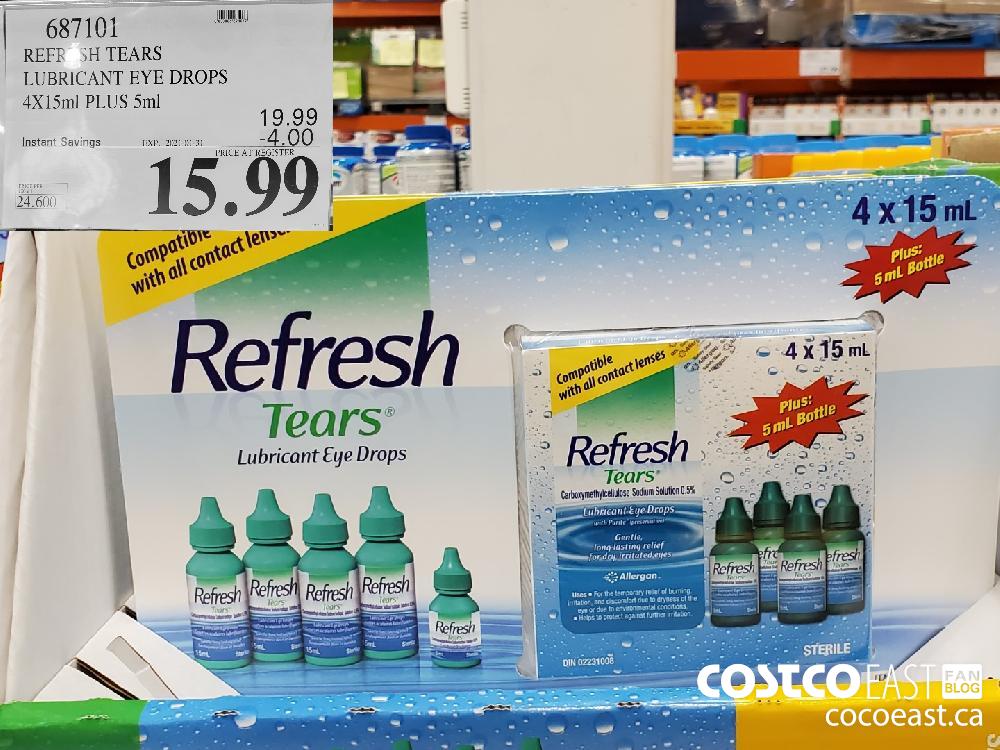 687101 REFRESH TEARS LUBRICANT EYE DROPS 4X15ml PLUS EXPIRY DATE: 2021-01-31 $15 99 