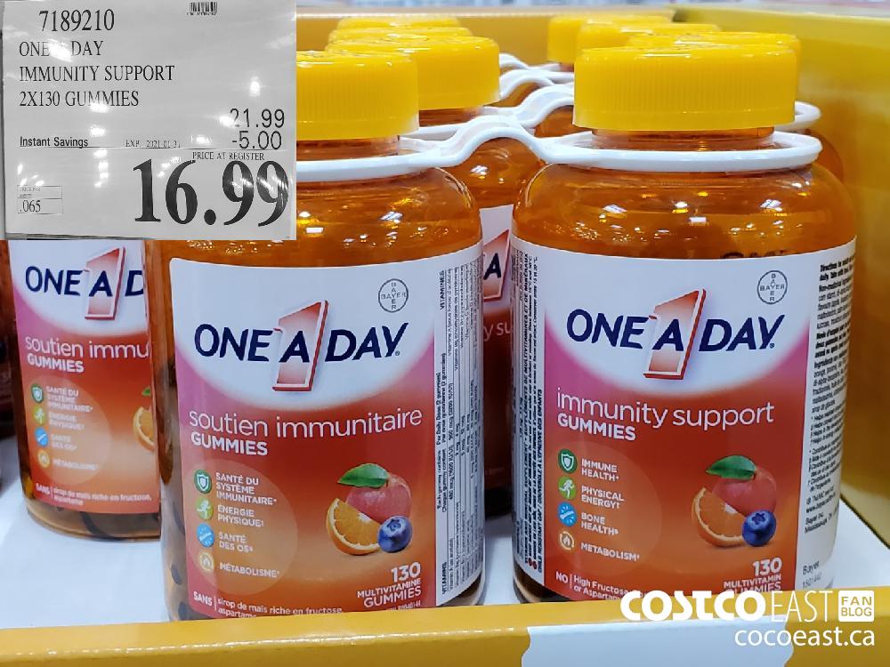 7189210 ONE DAY IMMUNITY SUPPORT 2X130 GUMMIES EXPIRY DATE: 2021-01-31 $16.99 