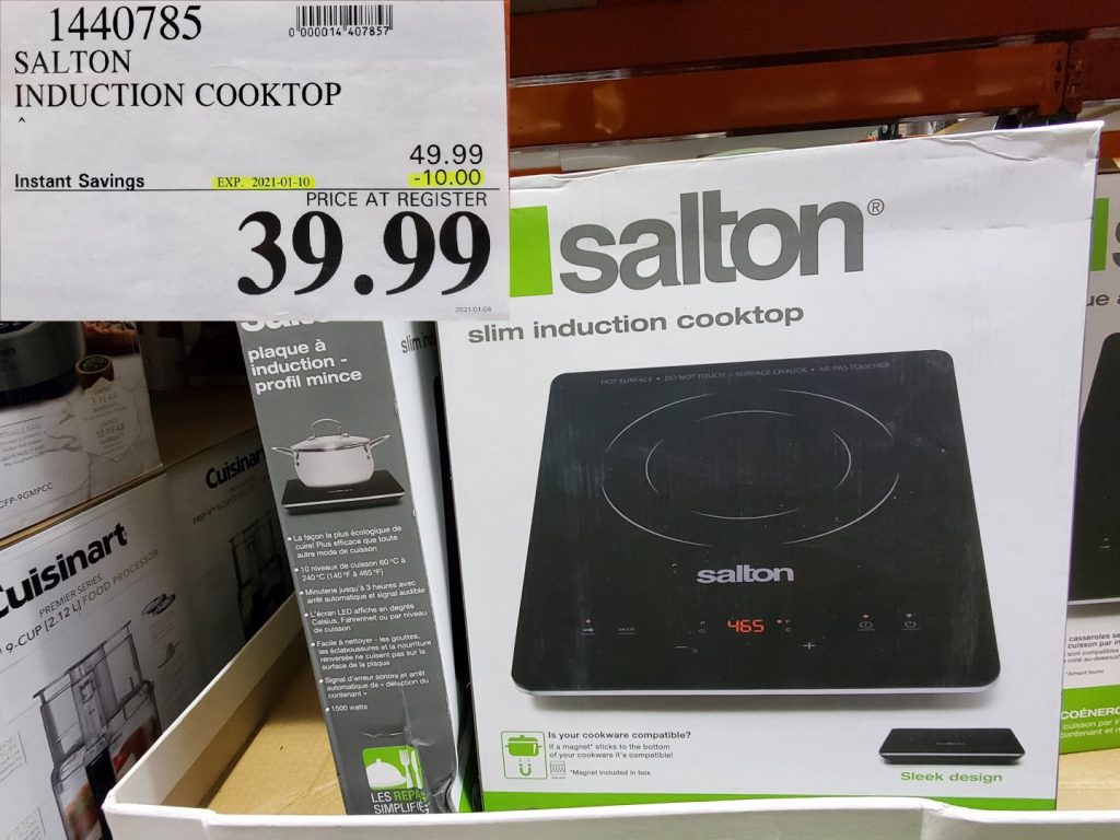 1440785 SALTON INDUCTION COOKTOP 10 00 INSTANT SAVINGS EXPIRES ON 2021 01 10 39 99 Costco East