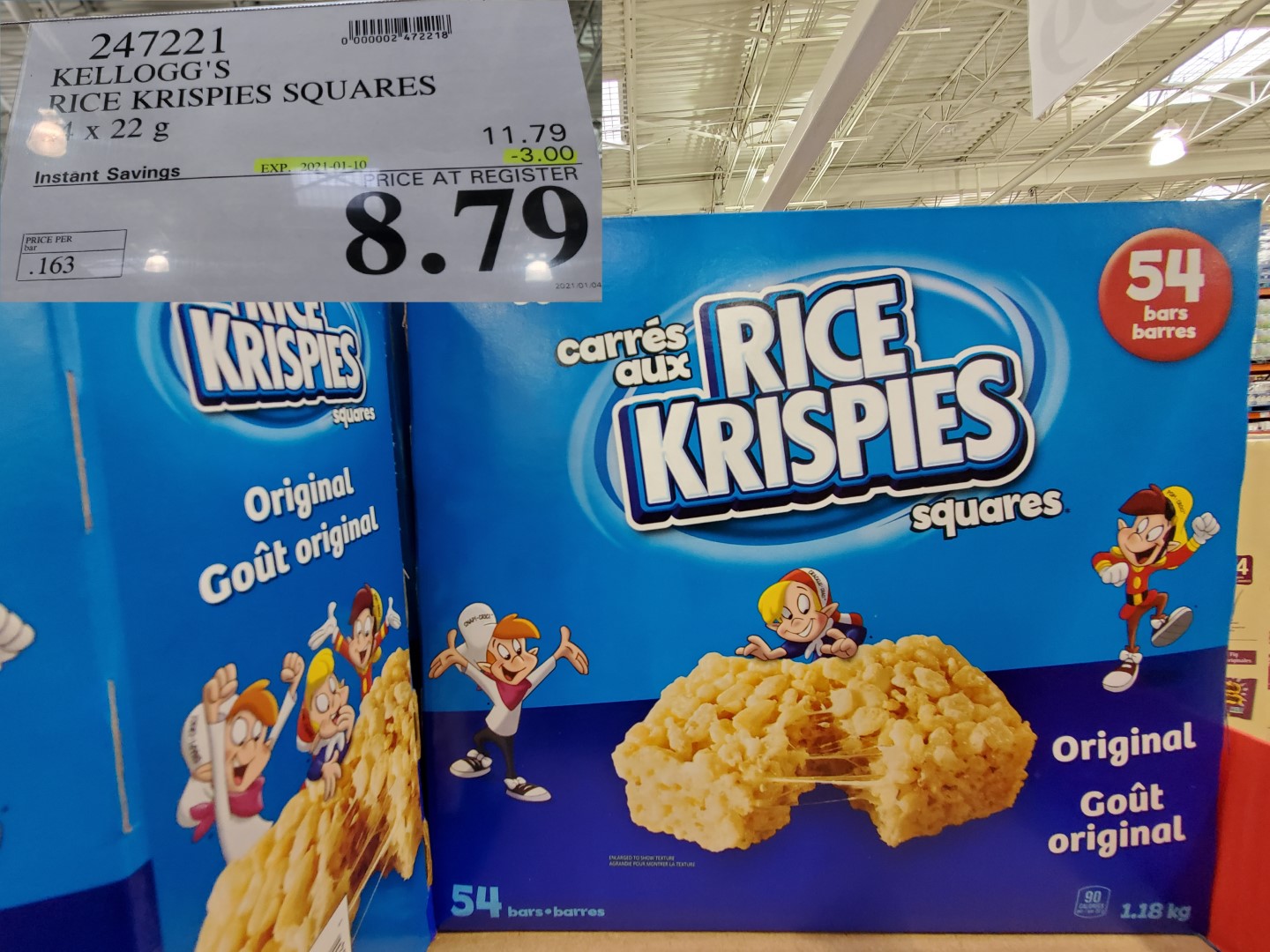 Costco Sale rice krispies squares
