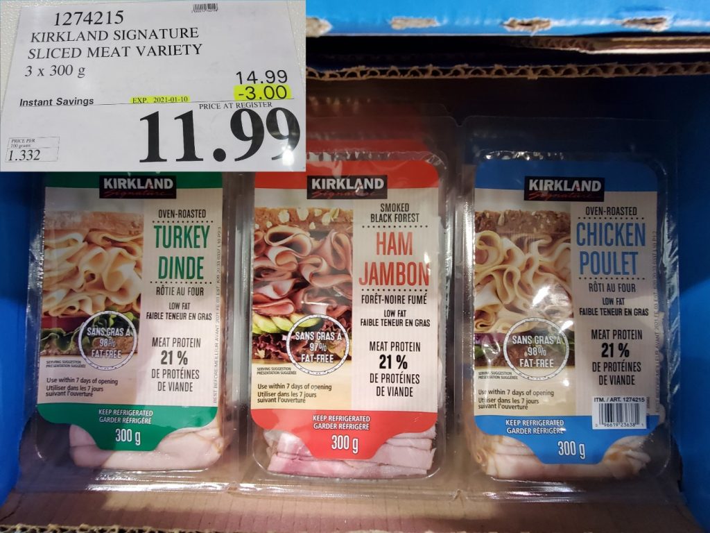 1274215 KIRKLAND SIGNATURE SLICED MEAT VARIETY 3 X 300 G 3 00 INSTANT