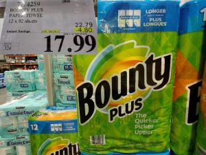 Costco Sale bounty plus paper towel