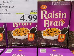 Costco Sale post raisin bran