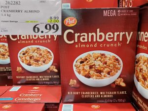 Costco Sale post cranberry almond crunch