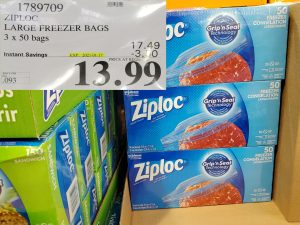 Costco Sale ziploc medium freezer bags