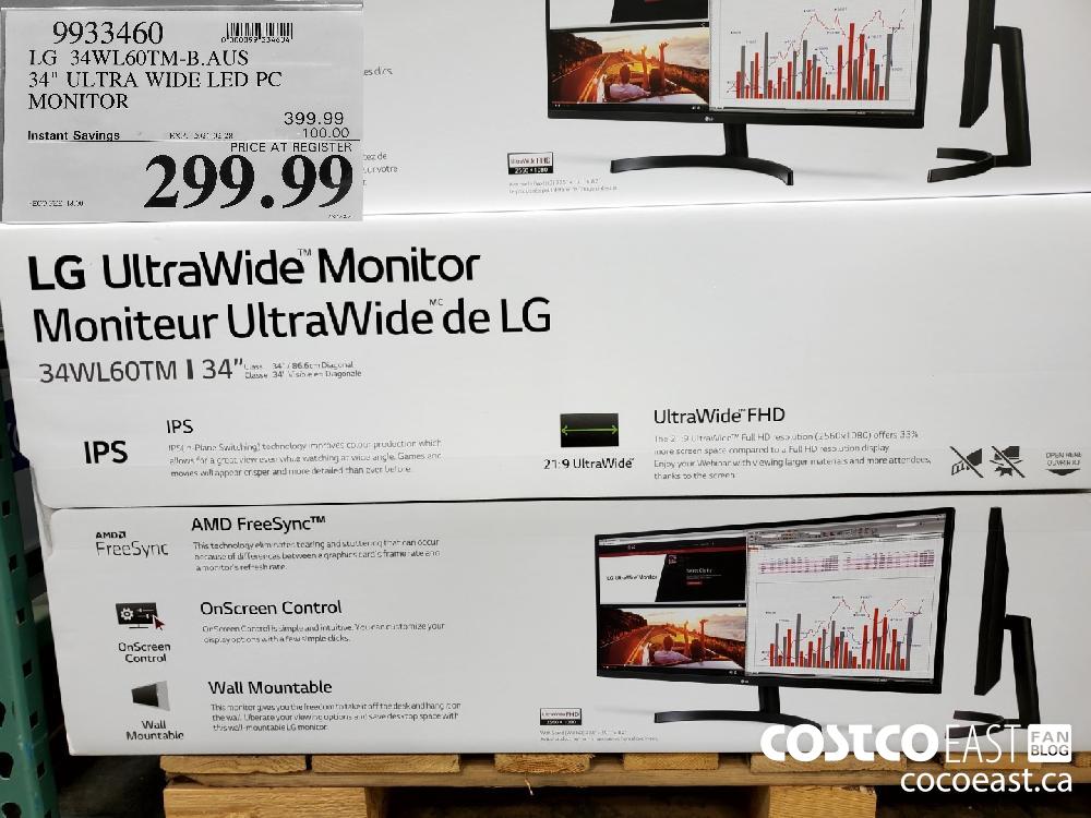 9933460 | LG 34WL60TM-B.AUS 34" ULTRA WIDE LED PC MONITOR EXPIRY DATE: 2021-02-28 $299.99 