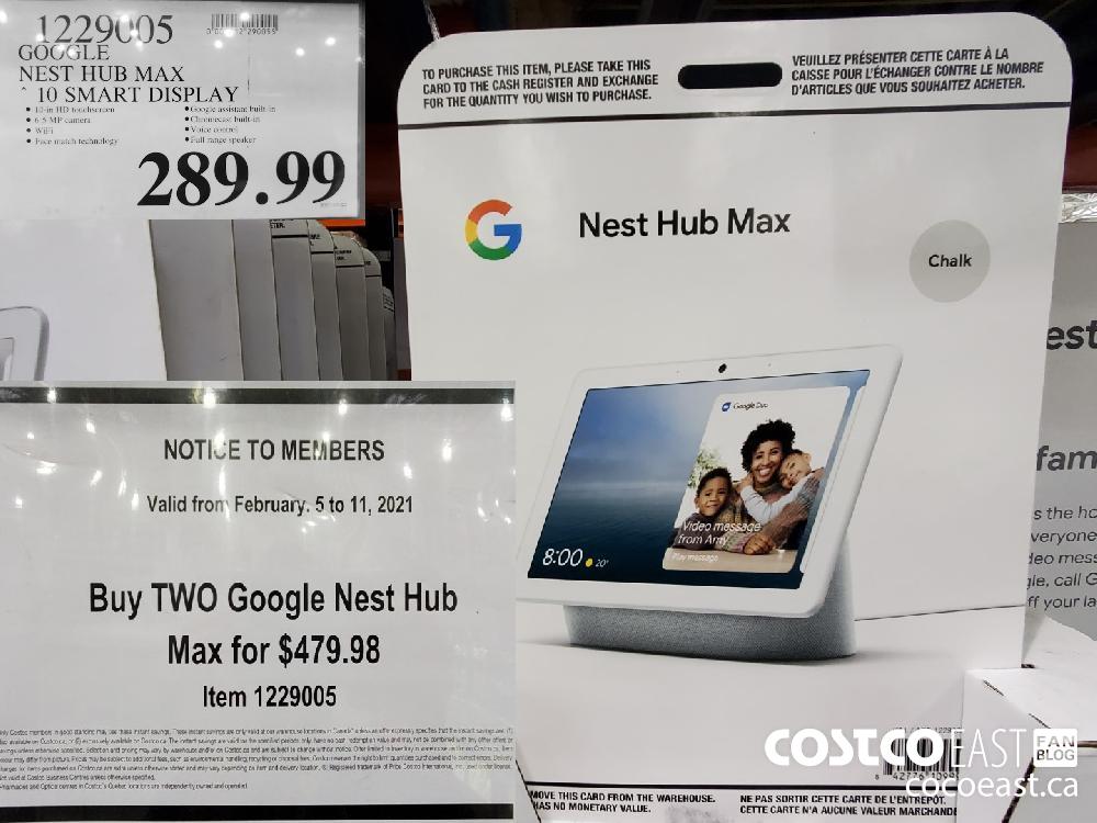 1229005 GOUGLE NEST HUB MAX 10 SMART DISPLAY $289.99