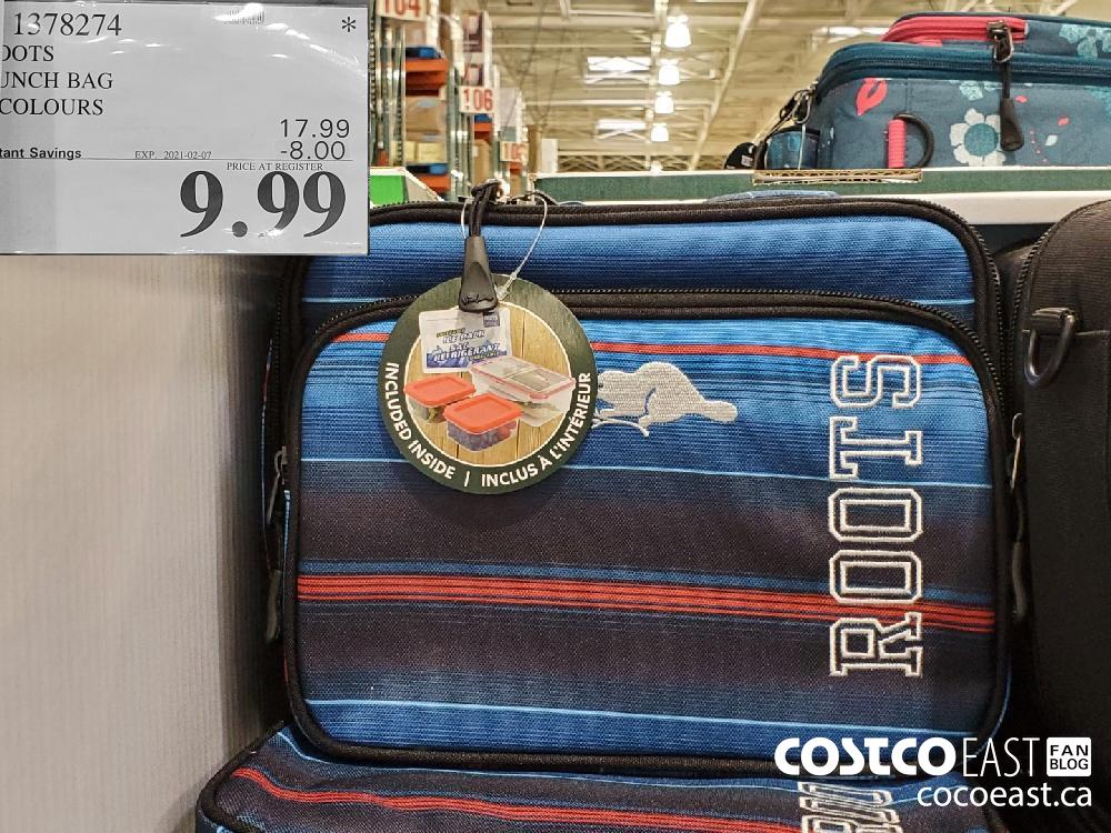 1378274 ROOTS LUNCH BAG ASST. COLORS EXPIRY DATE: 2021-02-07 $9.99
