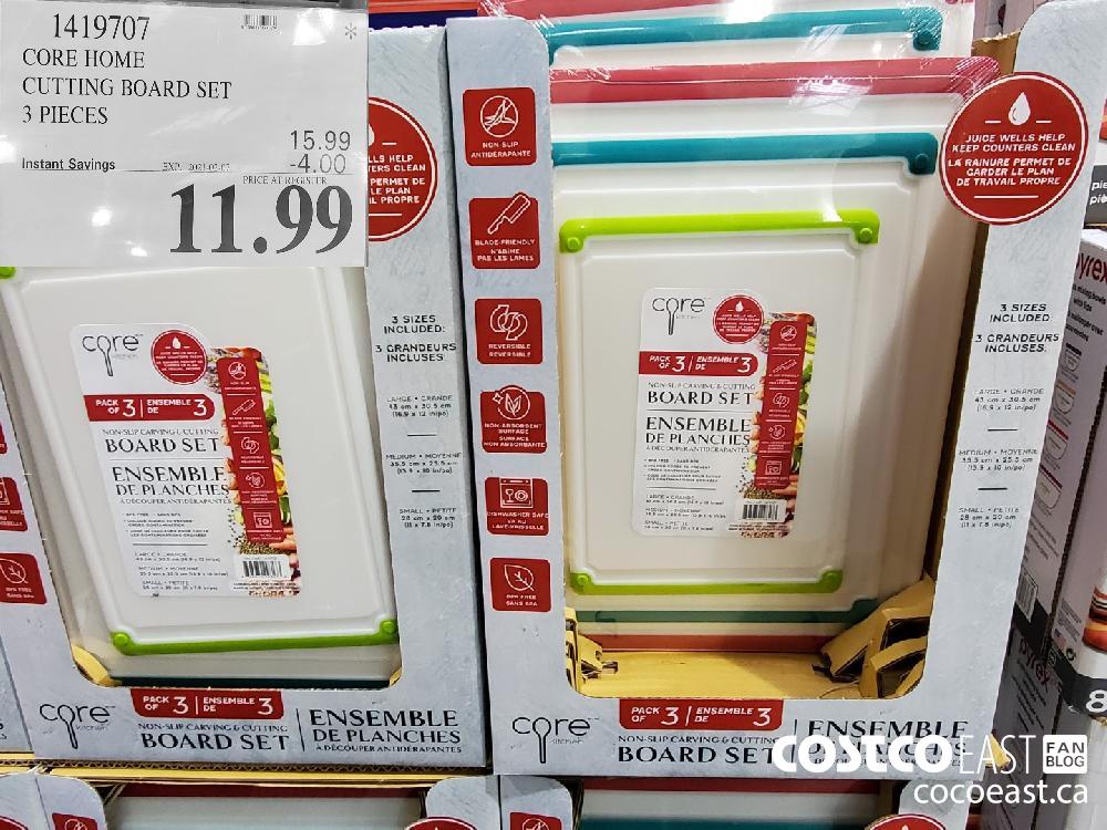 1419707 CORE HOME CUTTING BOARD SET 3 PIECES EXPIRY DATE: 2021-02-07 $11.99