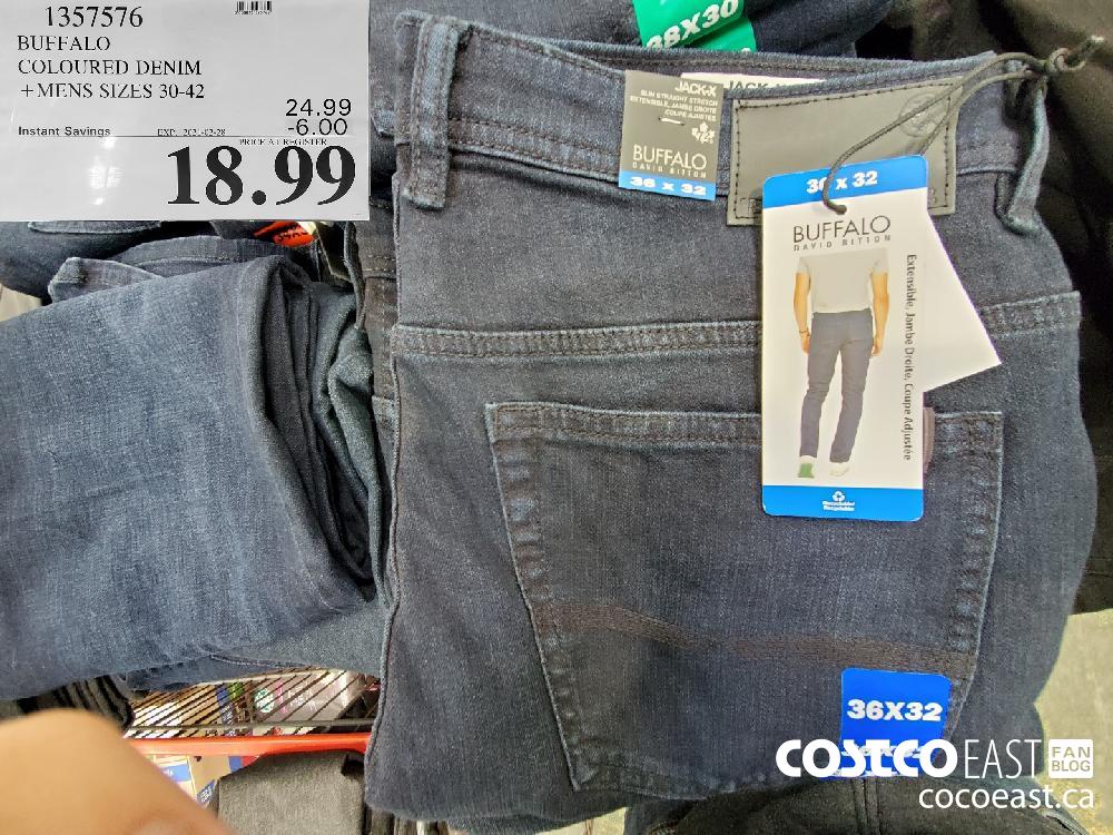 1357576 BUFFALO COLOURED DENIM MENS SIZES 30-42 EXPIRY DATE: 2021-02-28 $18.99
