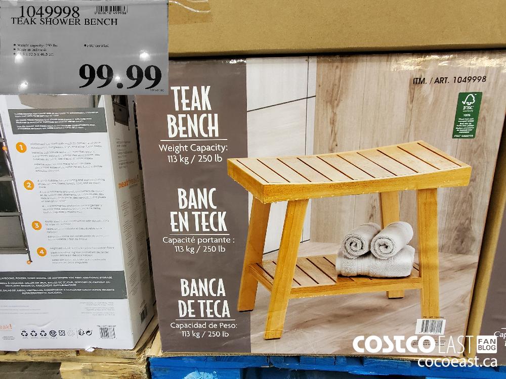 Costco teak best sale shower bench