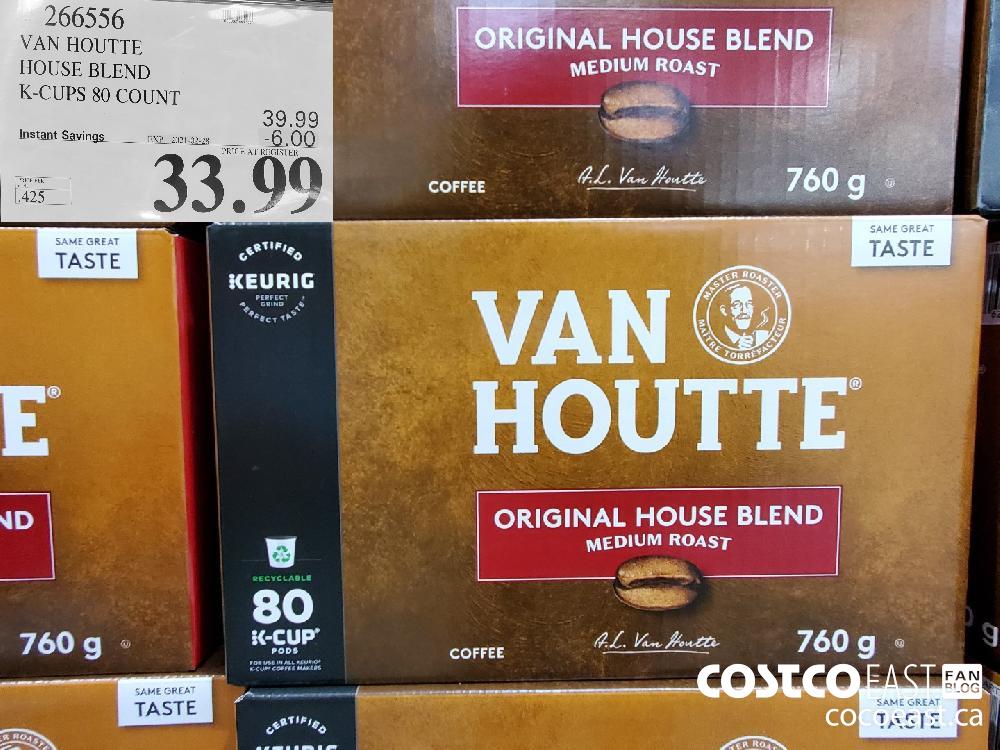 266556 VAN HOUTTE HOUSE BLEND K-CUPS 80 COUNT EXPIRY DATE: 2021-02-28 $33.99 