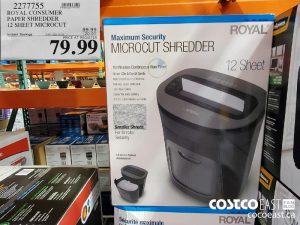 2/1/4195
ROYAL CONSUMER
PAPER SHREDDER
12 SHEET MICROCUT
EXPIRY DATE: 2021-02-28
$79.99
