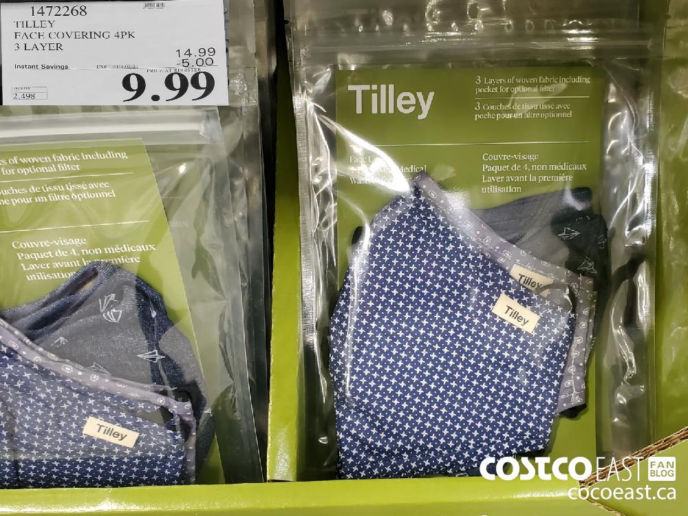 1472268 TILLEY FACE COVERING 4PK 3 LAYER EXPIRY DATE: 2021-02-21 $9.99