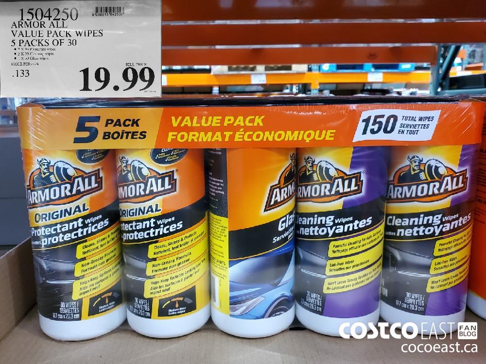 1504250 ARMOR ALL VALUE PACK WIPES 5 PACKS OF 30 $19 99