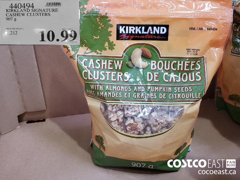 440494 KIRKLAND SIGNATURE ~ CASHEW CLUSTERS 907 G $10.99