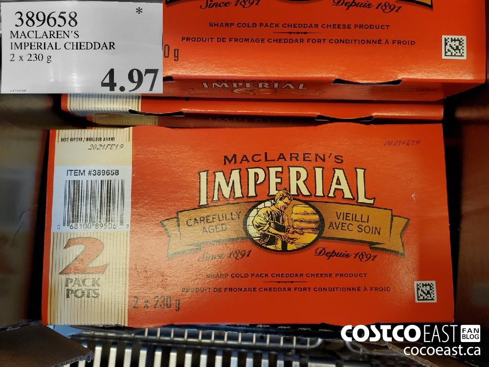 389658 MACLAREN'S IMPERIAL CHEDDAR 2 x 230g $4 97