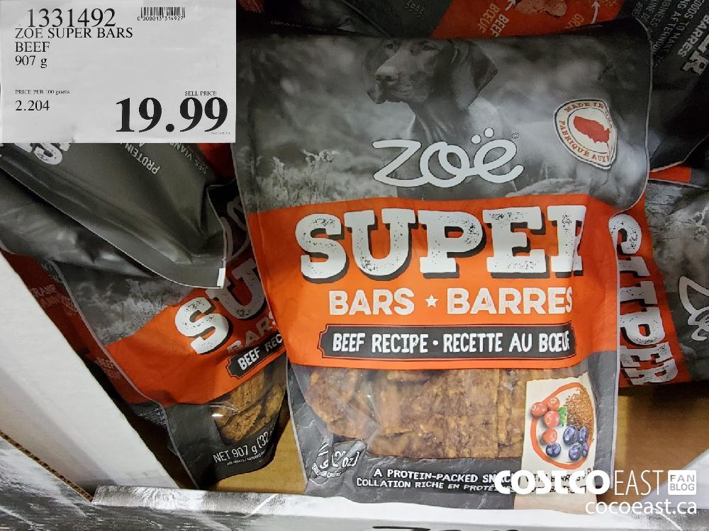 1331492 ZOE SUPER BARS BEEF 907 g $19.99