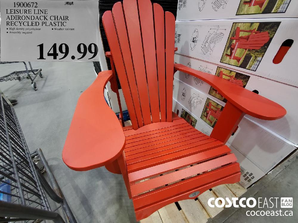 1900672 LEISURE LINE ADIRONDACK CHAIR RECYCLED PLASTIC $149.99