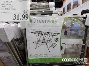 1315612
GREENWAY
DRYING RACK
STAINLESS STEEL
EXPIRY DATE: 2021-02-21
$31.99
