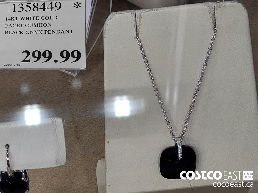 1358449 14KT WHITE GOLD FACET CUSHION BLACK ONYX PENDANT $299.99