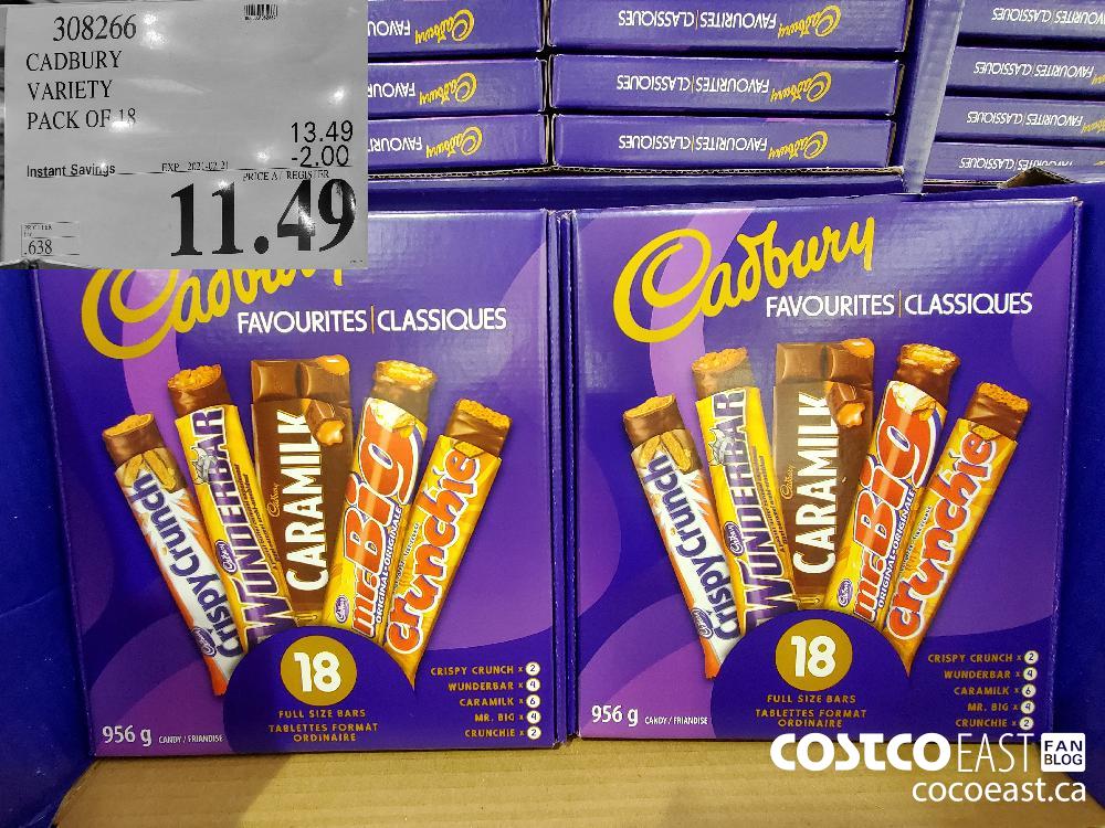 308266 am CADBURY VARIETY PACK OF 18 EXPIRY DATE: 2021-02-21 $11.49