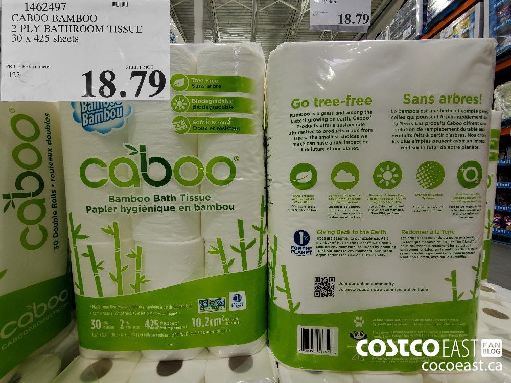1462497 CABOO BAMBOO 2 PLY BATHROOM TISSUE 30 x 425 sheets $18.79