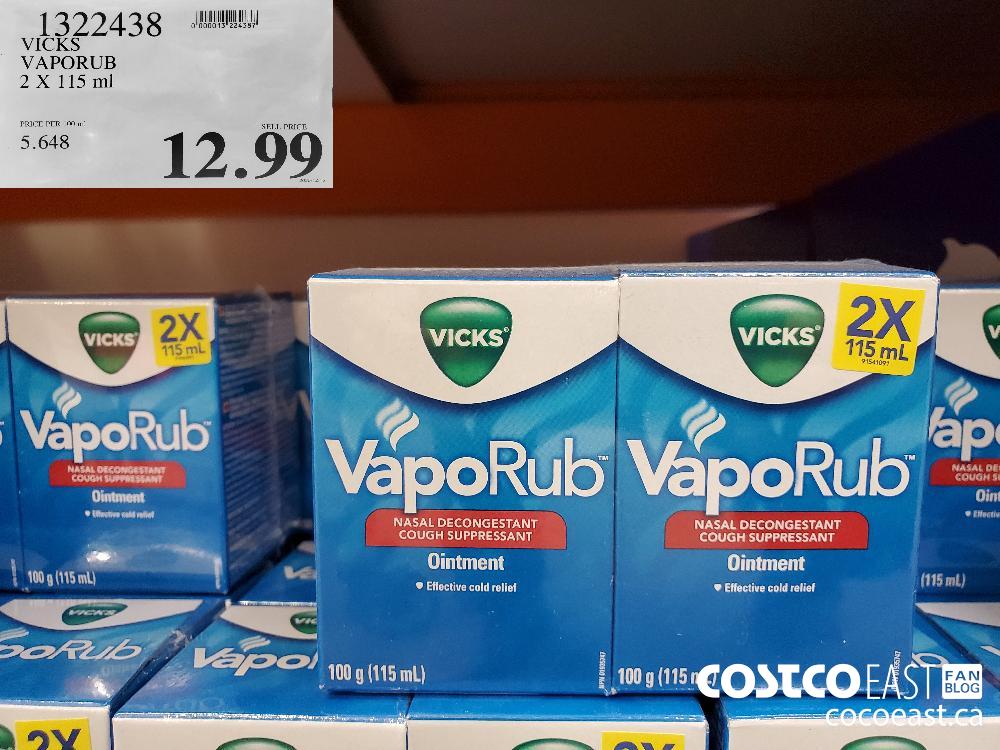1322438 VICKS VAPORUB 2 X 115 ml $12.99