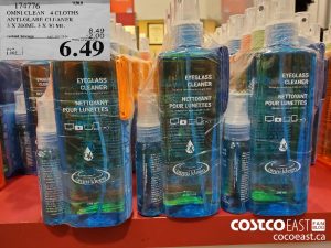 174776
OMNI CLEAN 4 CLOTHS
ANTI-GLARE CLEANER
3 X 2OOML 3 X 30 ML
EXPIRY DATE: 2021-02-28
$6.49
