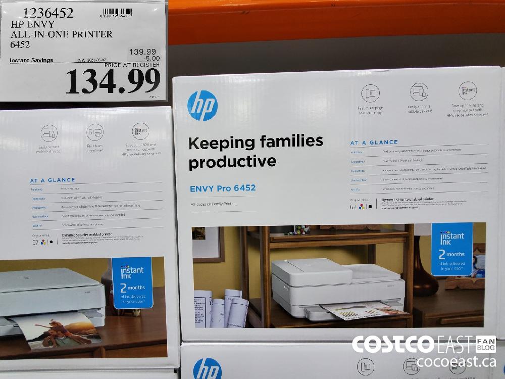 1236452 HP ENVY ALL-IN-ONE PRINTER 6452 EXPIRY DATE: 2021-03-07 $134.99